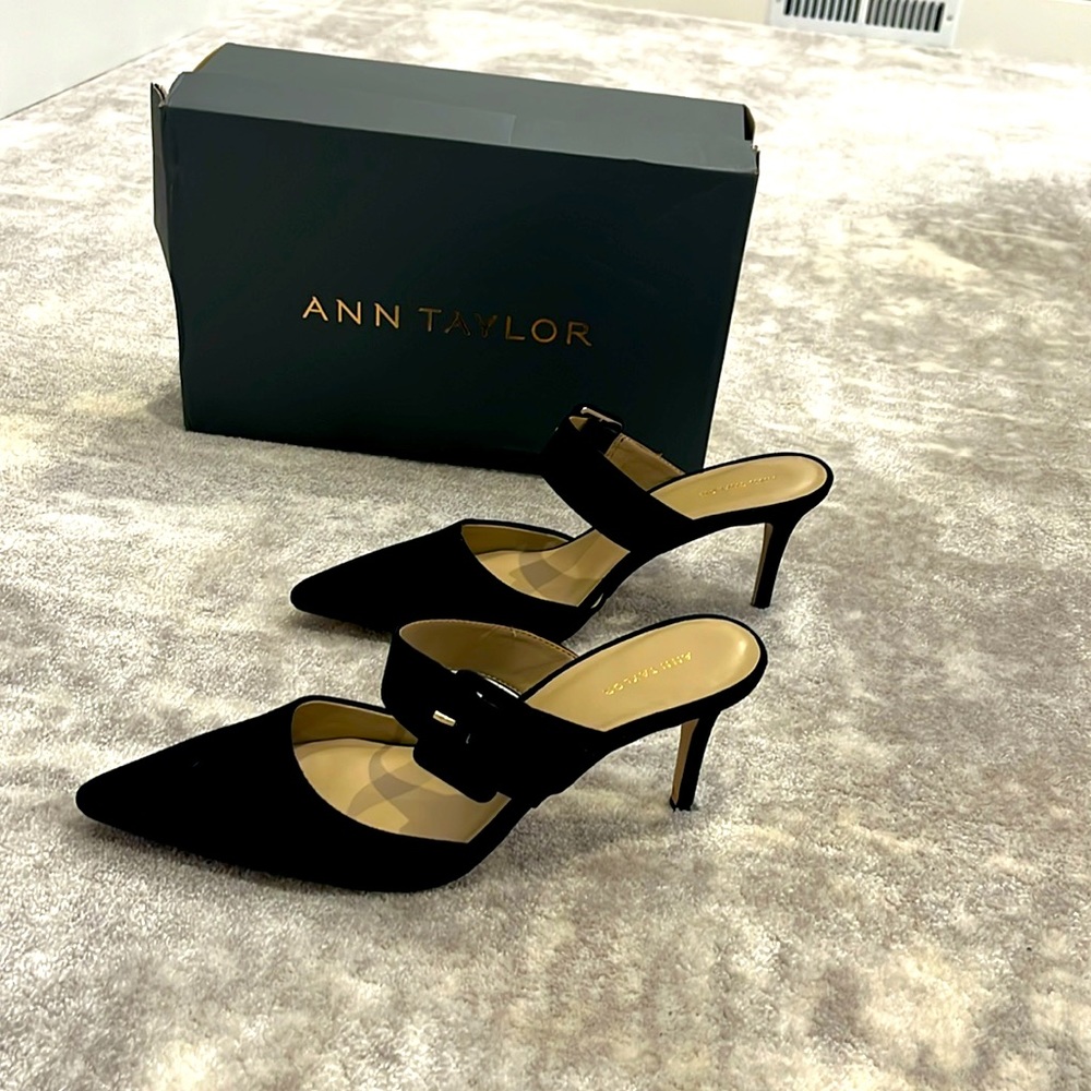 NWT never worn Ann Taylor suede mules.